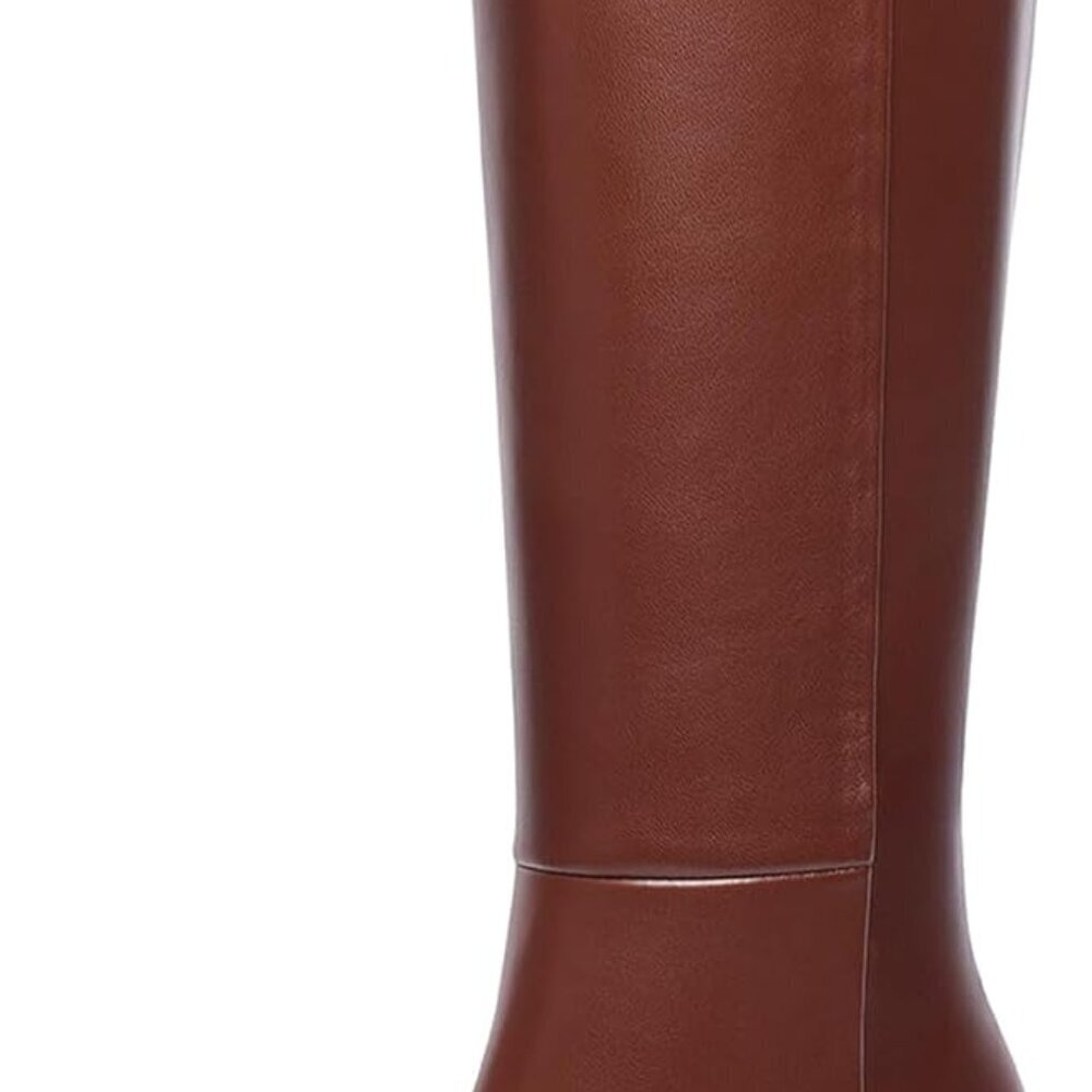 Knee High Boots Women Square Toe Chunky Heel Tall Long Shoes with Zipper